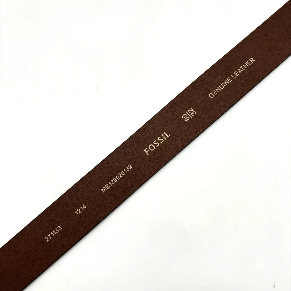 Vintage 00s Fossil 27113 Brown Genuine Leather Men's Dress Belt 32 31-35